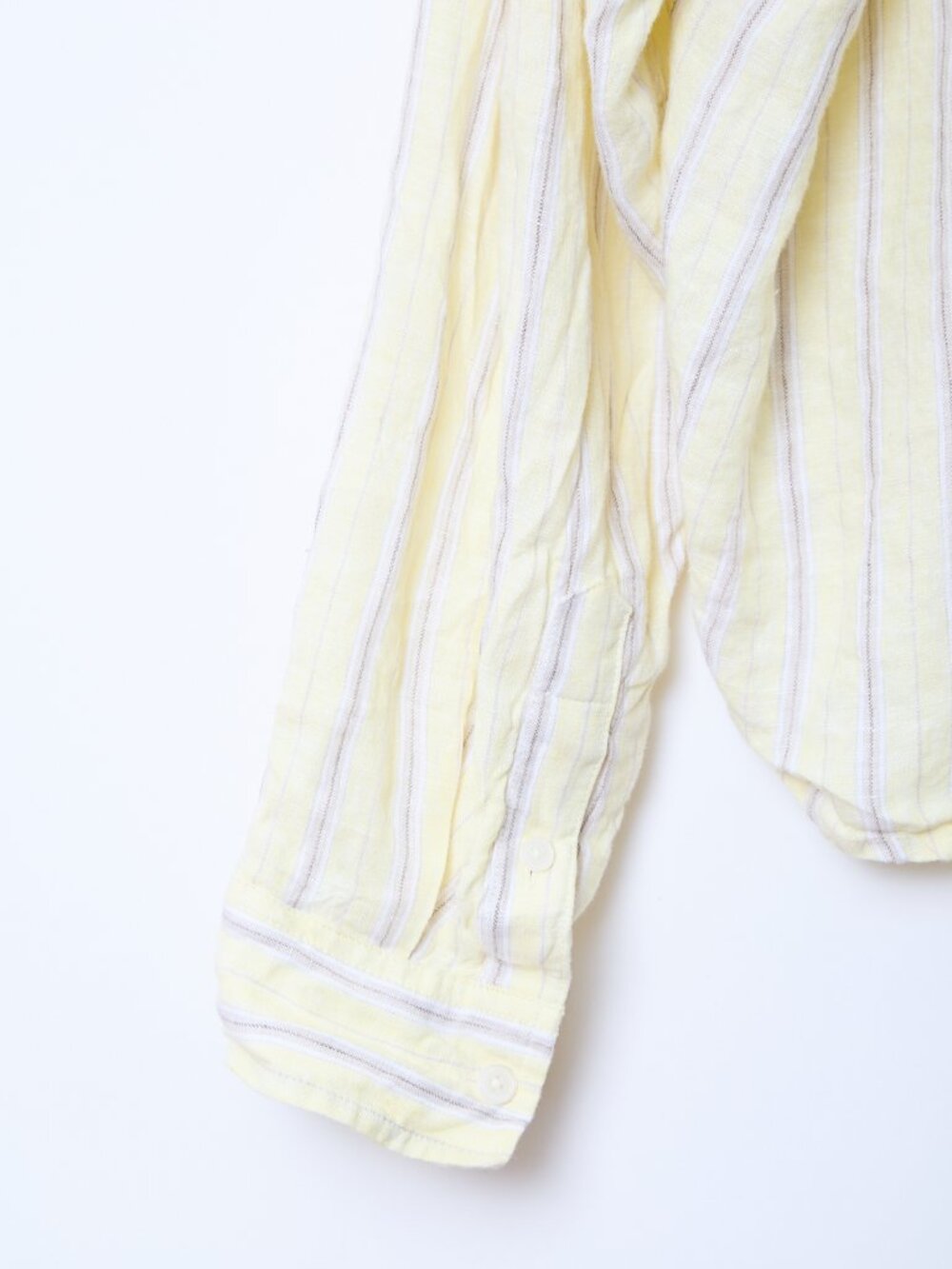 Aritzia Little Moon Portofino Relaxed 100% Linen Striped Button Up Shirt Coastal - Picture 8 of 10